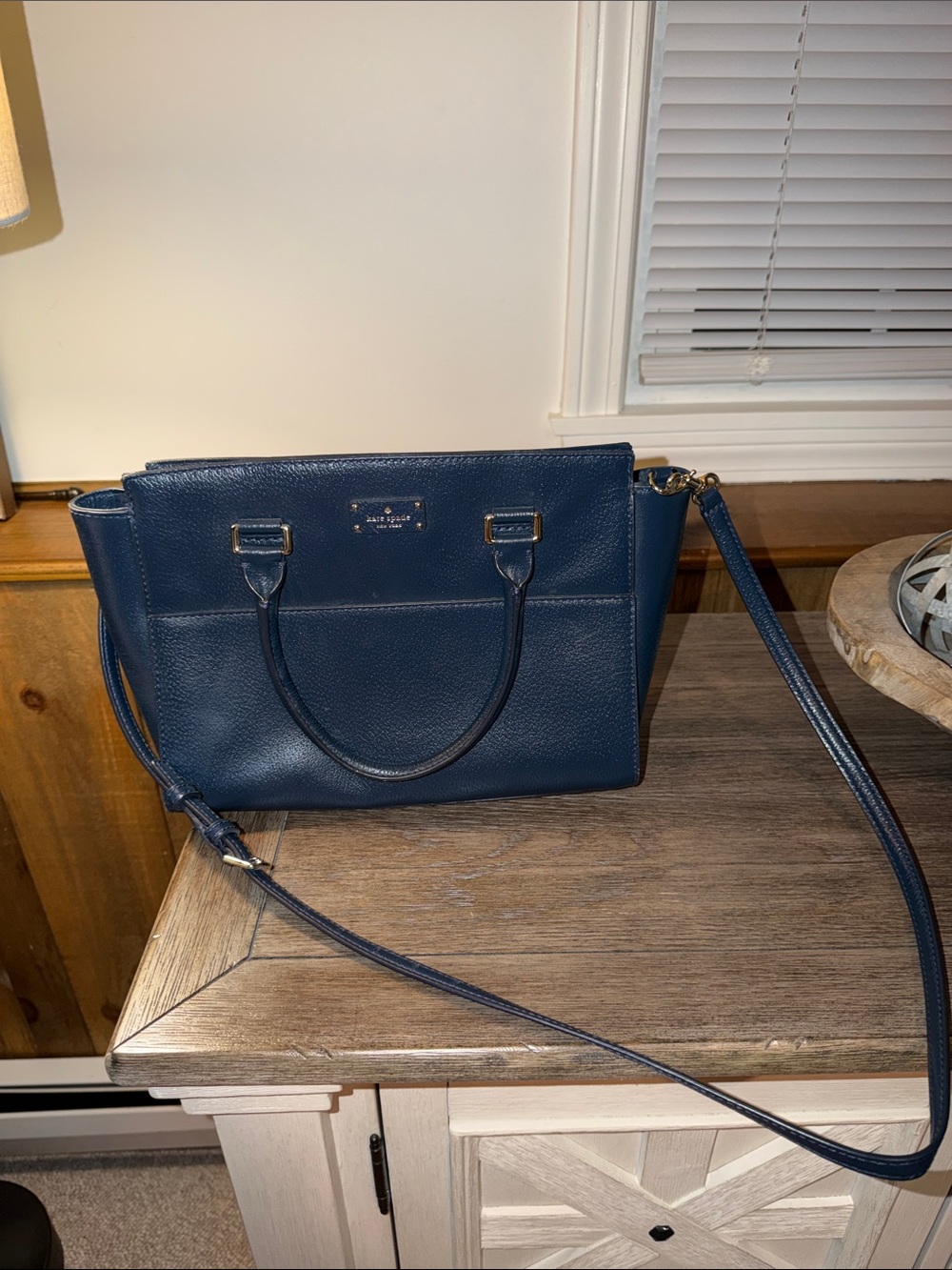 kate spade Grove Street Lana leather satchel w/crossbody strap and gold hardware
